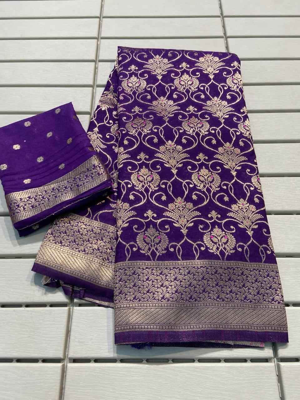 PURE CREPE KHADI SILK ZARI WOOVEN HAND DYEING SAREE AT WHOLESALE PRICE