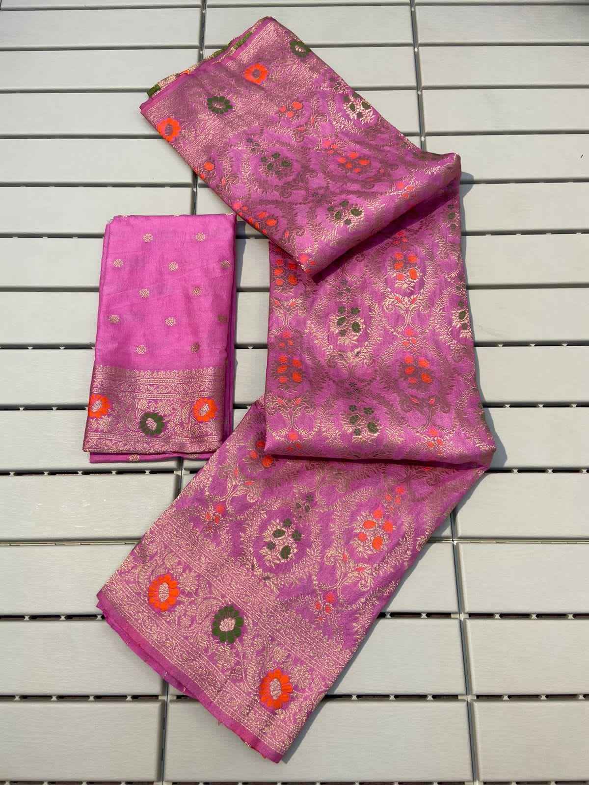 PURE KHADI CREPE SILK ZARI WEAVING SAREE AT WHOLESALE PRICE