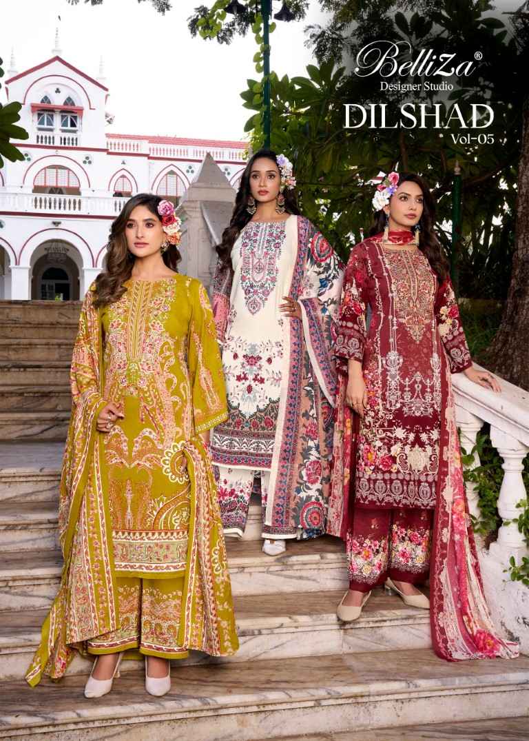 BELLIZA DILSHAD VOL 5 PURE VISCOSE RAYON DRESS MATERIAL AT WHOLESALE PRICE