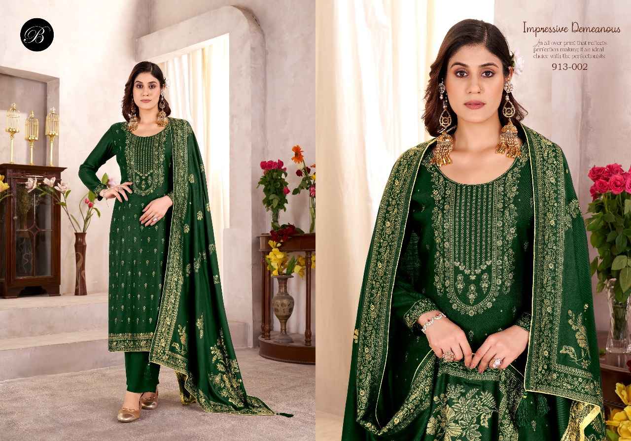 BELLIZA NIMRA PURE VISCOSE PASHMINA TWILL JAQUARD DRESS MATERIAL AT WHOLESALE PRICE