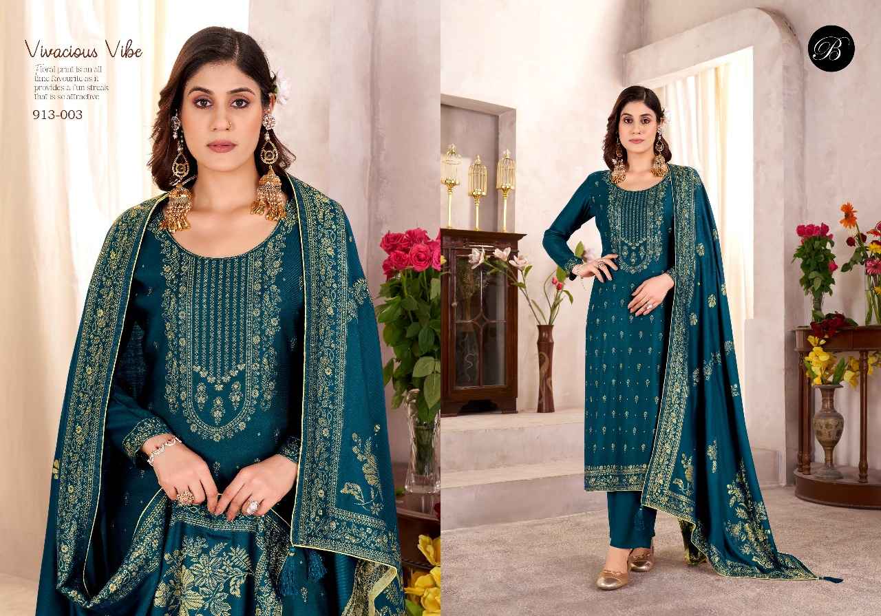 BELLIZA NIMRA PURE VISCOSE PASHMINA TWILL JAQUARD DRESS MATERIAL AT WHOLESALE PRICE