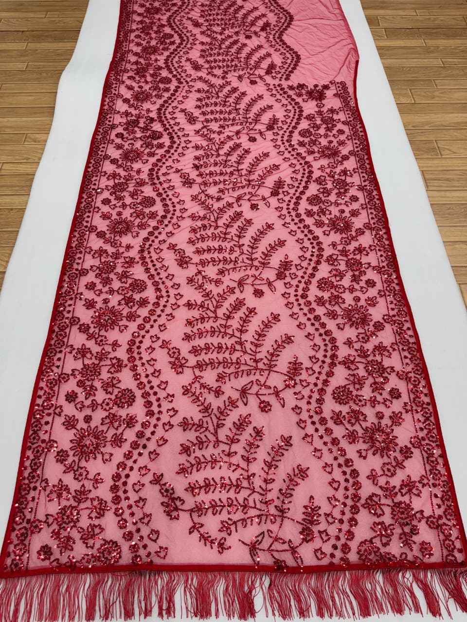 BUTTERFLY NET HEAVY 5MM SEQUINS EMBROIDERY WORK SAREE AT WHOLESALE PRICE