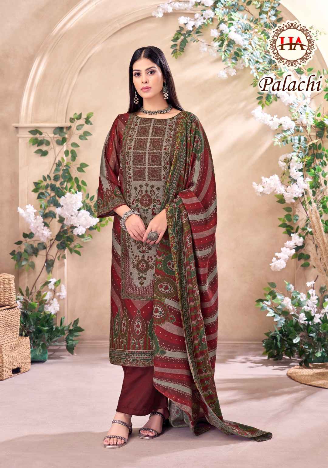HARSHIT PALACHI PASHMINA DESIGNER DRESS MATERIAL AT WHOLESALE PRICE