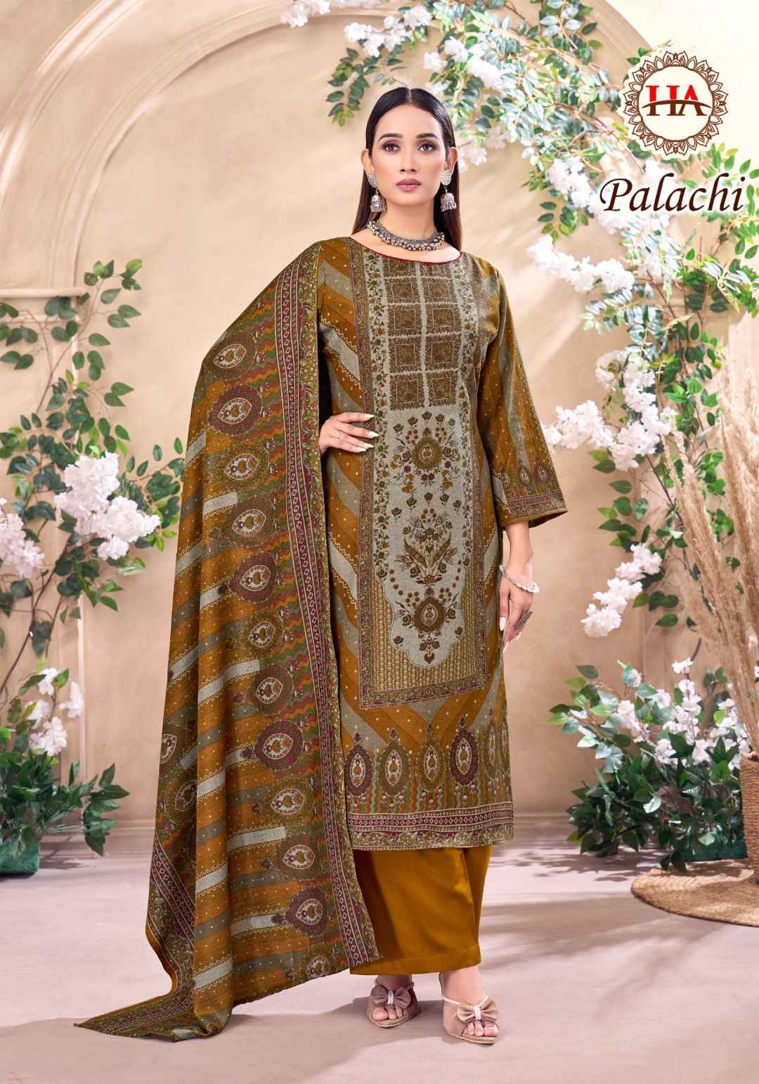 HARSHIT PALACHI PASHMINA DESIGNER DRESS MATERIAL AT WHOLESALE PRICE