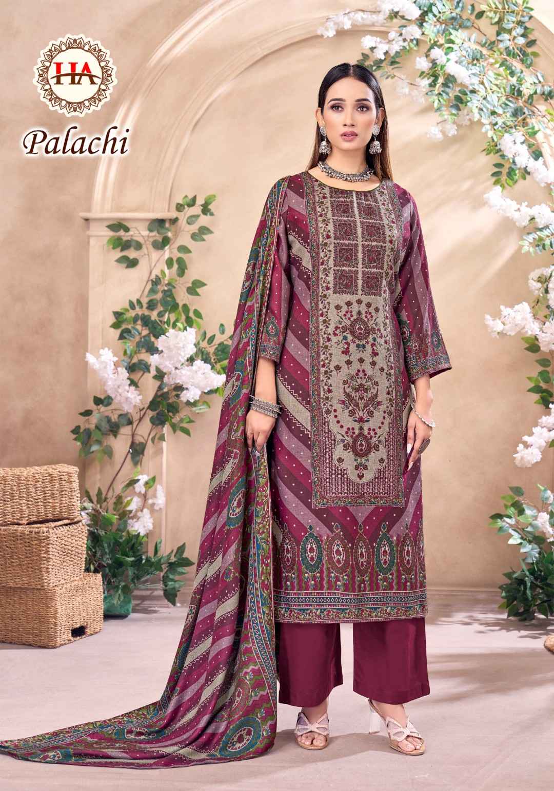 HARSHIT PALACHI PASHMINA DESIGNER DRESS MATERIAL AT WHOLESALE PRICE