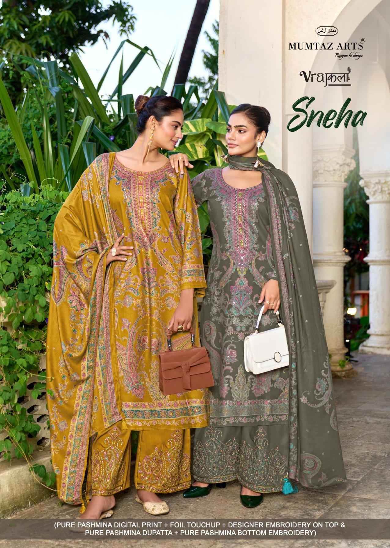 MUMTAZ SNEHA PURE VISCOSE PASHMINA DIGITAL PRINTED DRESS MATERIAL AT WHOLESALE PRICE
