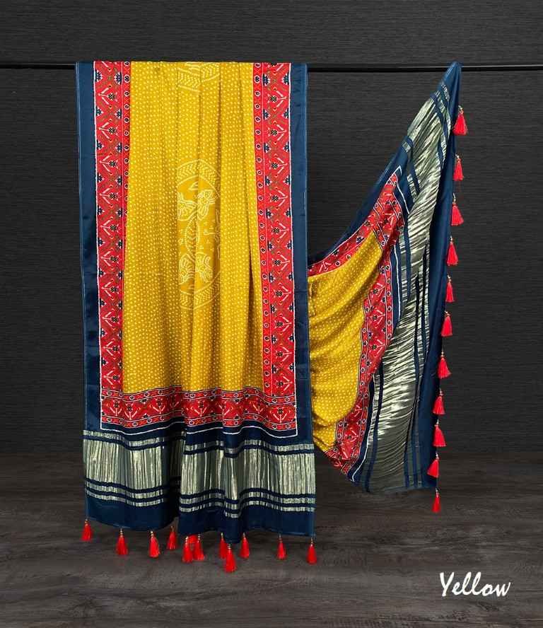 PURE GAJI SILK DIGITAL PRINT WITH TASSELS DUPATTA AT WHOLESALE PRICE