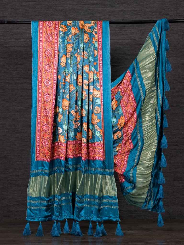 PURE GAJI SILK DIGITAL PRINT WITH TASSELS DUPATTA AT WHOLESALE PRICE