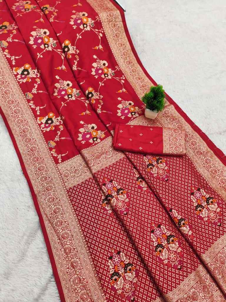 PURE SOFT KHADI DOLLA SILK RICH ZARI PICHWAI WOOVEN SAREE AT WHOLESALE PRICE