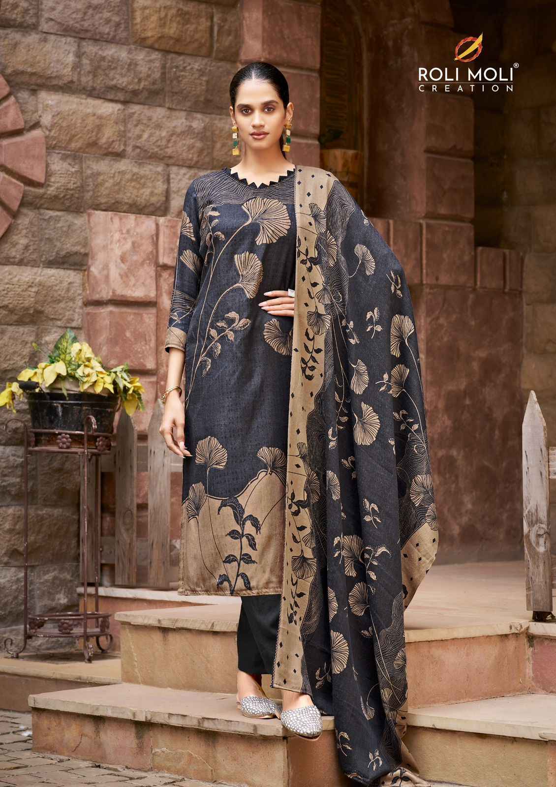 ROLI MOLI SAFINA PASHMINA DRESS MATERIAL AT WHOLESALE PRICE