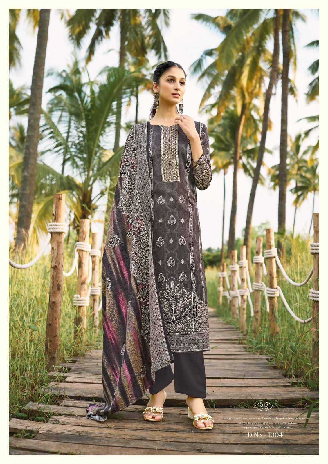 ROLI MOLI FARIDA PASHMINA SIROSKI DIAMOND WORK DRESS MATERIAL AT WHOLESALE PRICE