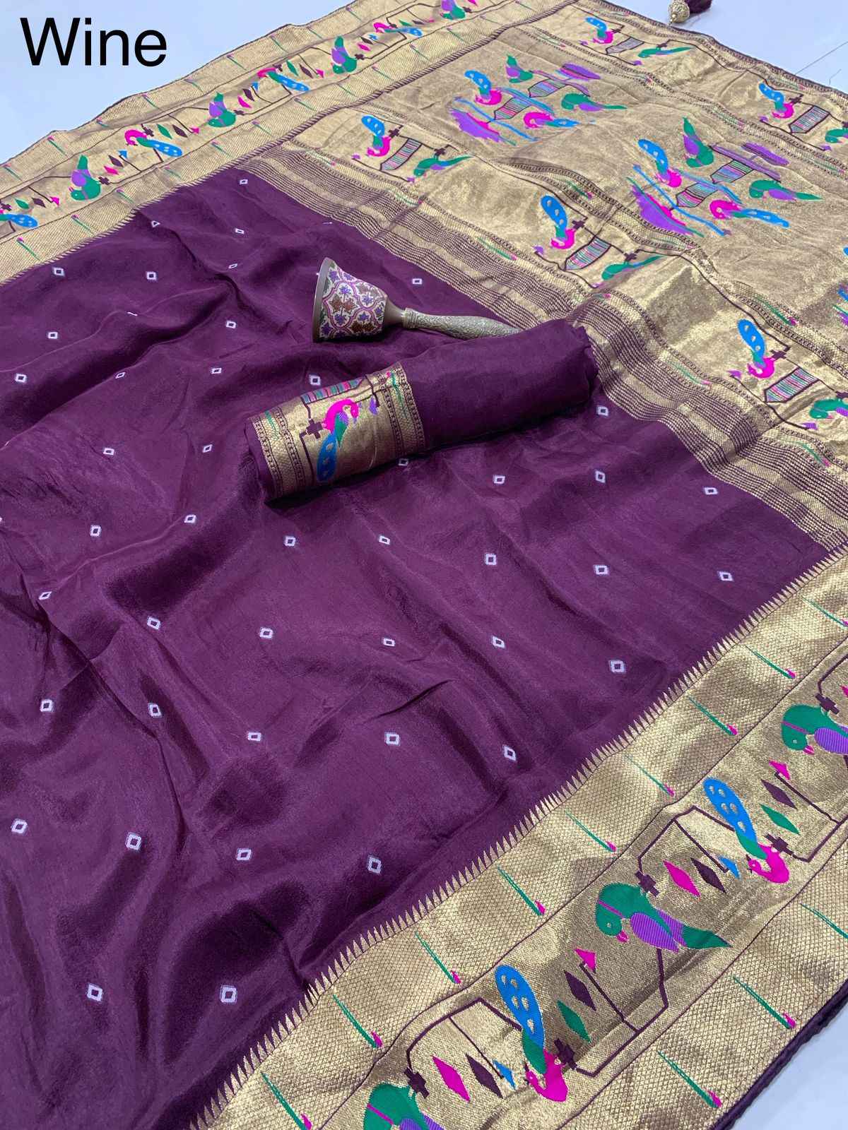 SOFT VISCOS GAJJI SILK BANDHEJ WITH JARI WEAVING WORK SAREE AT WHOLESALE PRICE
