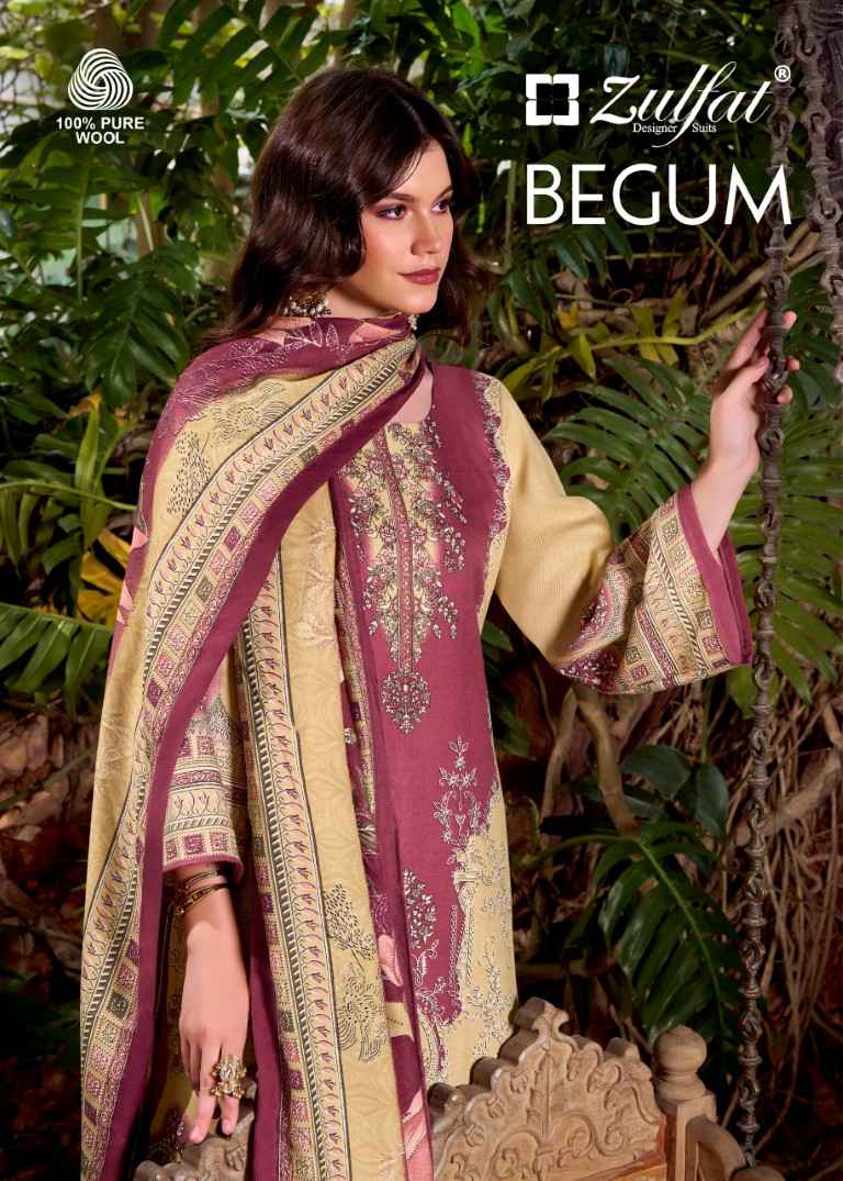 ZULFAT BEGUM PURE WOOLLEN PASHMINA DRESS MATERIAL AT WHOLESALE PRICE