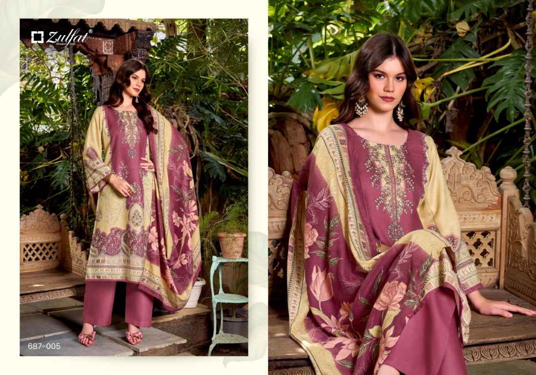 ZULFAT BEGUM PURE WOOLLEN PASHMINA DRESS MATERIAL AT WHOLESALE PRICE
