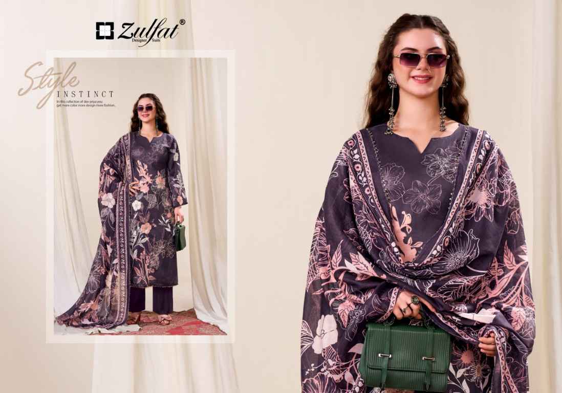 ZULFAT LATIFA PURE JAM COTTON SATIN DRESS MATERIAL AT WHOLESALE PRICE
