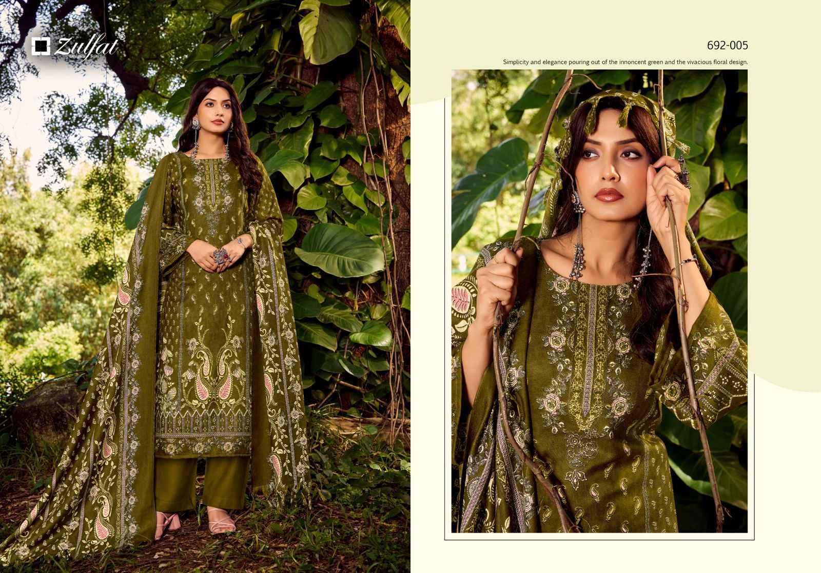 ZULFAT NAAZ PURE WOOLLEN PASHMINA DRESS MATERIAL AT WHOLESALE PRICE