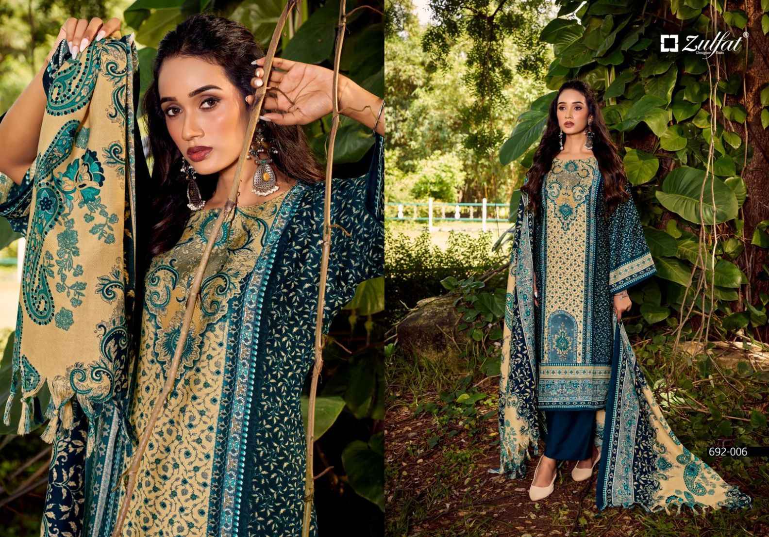 ZULFAT NAAZ PURE WOOLLEN PASHMINA DRESS MATERIAL AT WHOLESALE PRICE