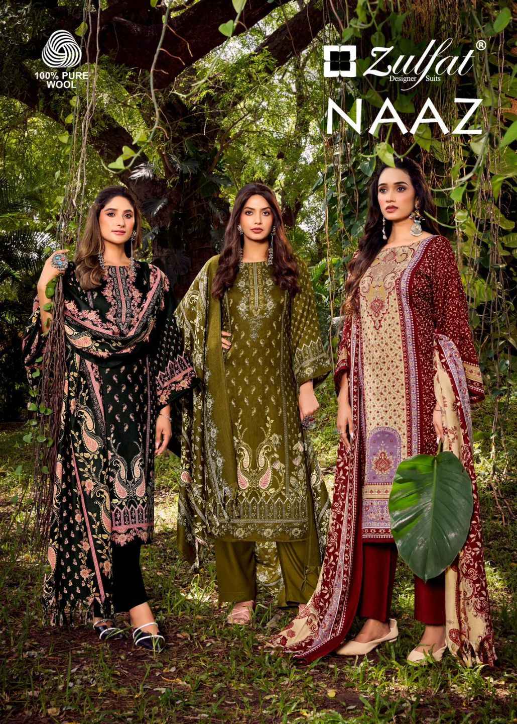 ZULFAT NAAZ PURE WOOLLEN PASHMINA DRESS MATERIAL AT WHOLESALE PRICE