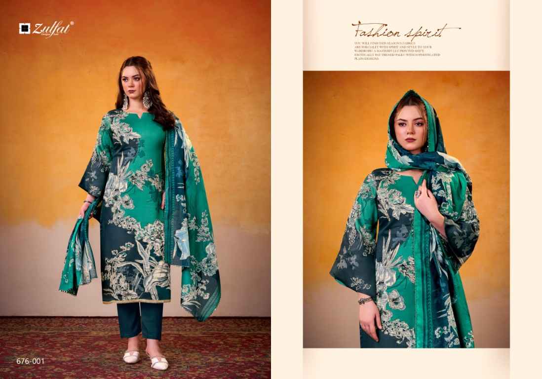 ZULFAT SHADIYA PURE JAM COTTON SATIN HANDWORK DRESS MATERIAL AT WHOLESALE PRICE