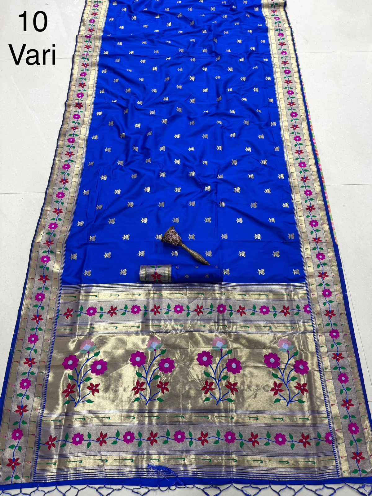 PURE KANCHIVRAM PETHANI SILK PURE ZARI FLOWER 10 YARD SAREE AT WHOLESALE PRICE