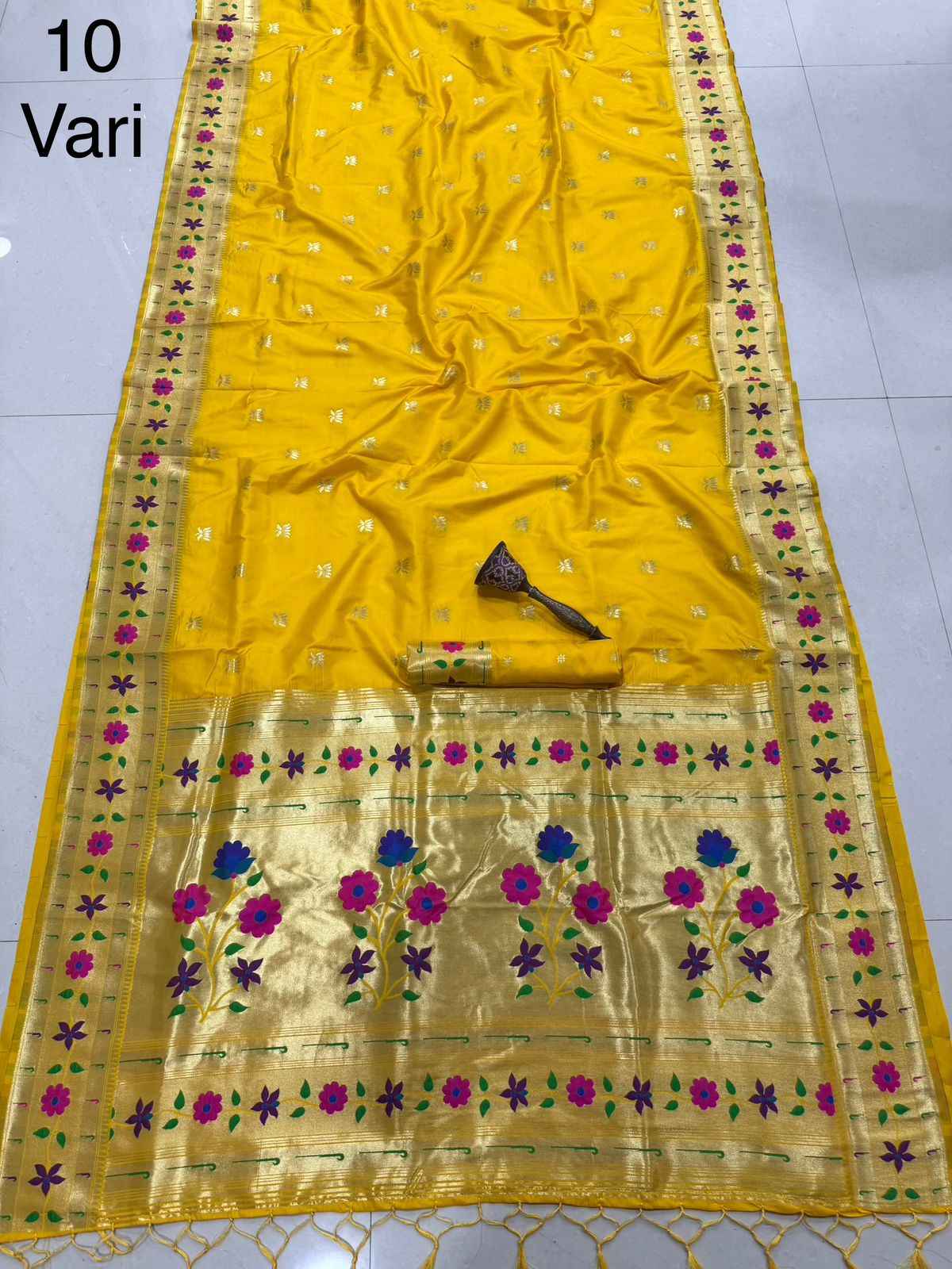 PURE KANCHIVRAM PETHANI SILK PURE ZARI FLOWER 10 YARD SAREE AT WHOLESALE PRICE
