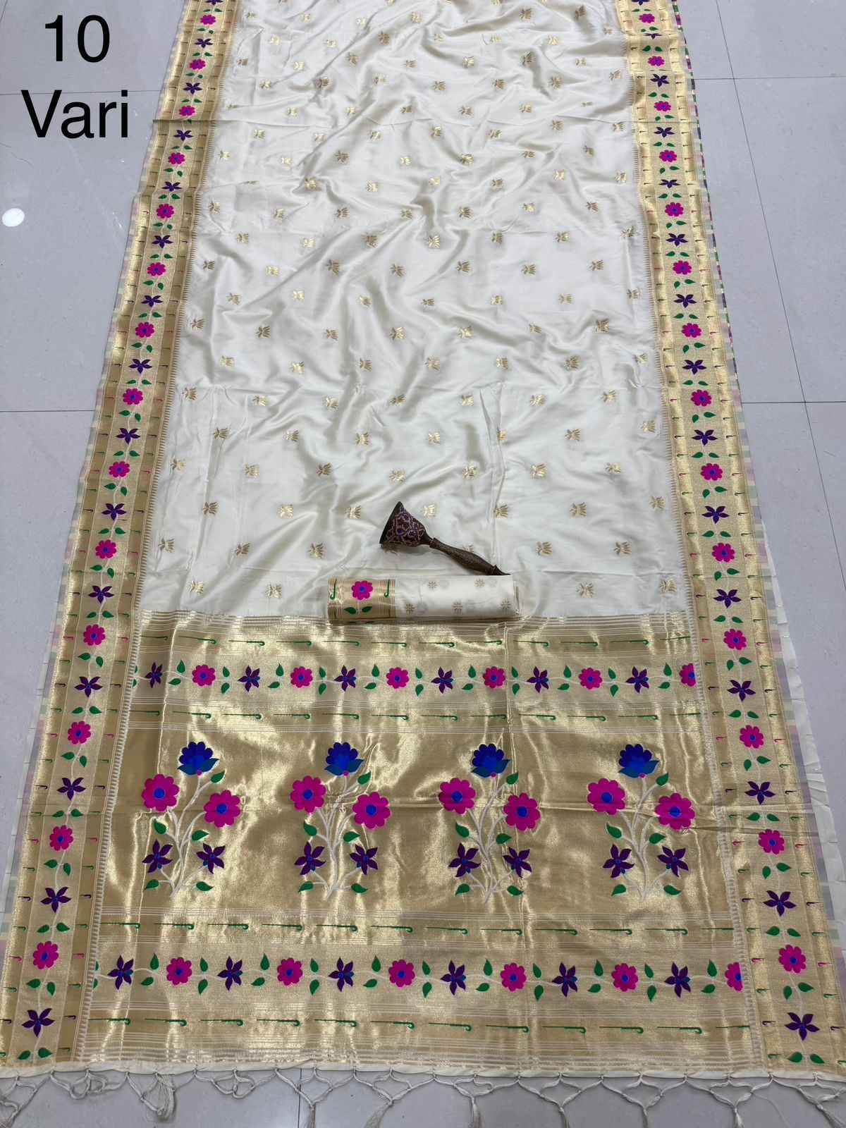 PURE KANCHIVRAM PETHANI SILK PURE ZARI FLOWER 10 YARD SAREE AT WHOLESALE PRICE