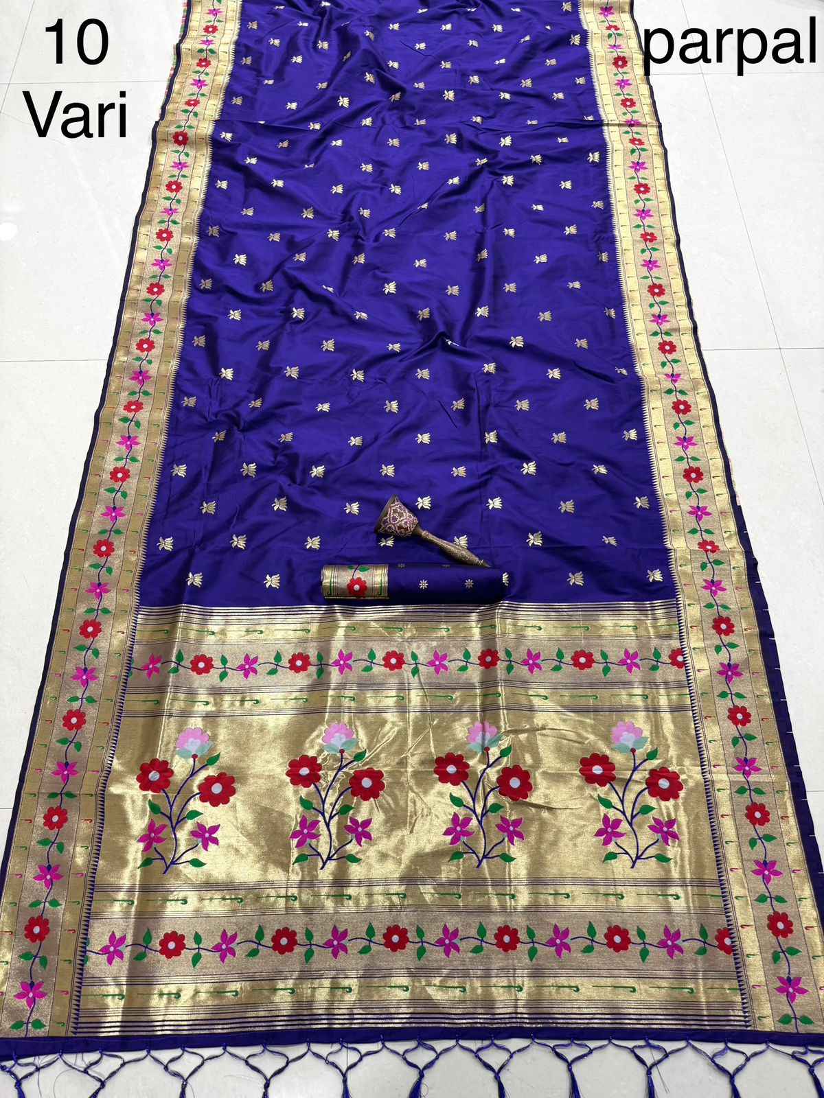 PURE KANCHIVRAM PETHANI SILK PURE ZARI FLOWER 10 YARD SAREE AT WHOLESALE PRICE