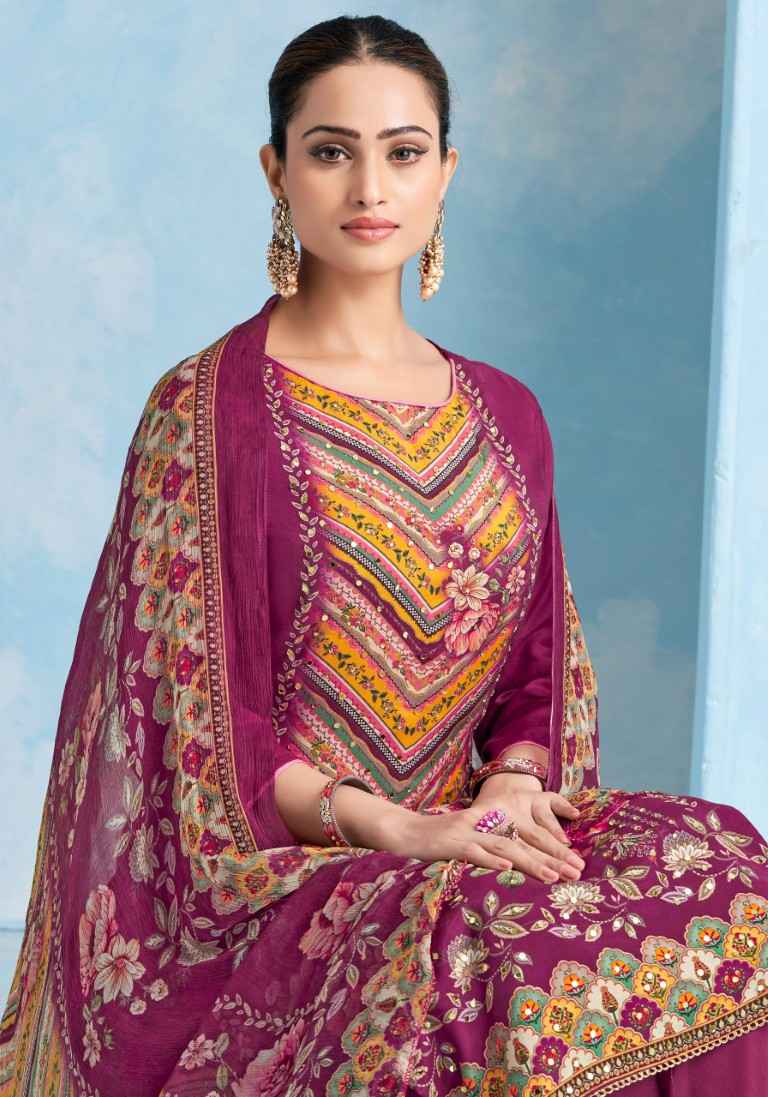 ALOK CRAZY-3 VISCOSE MASLIN DIGITAL PRINT DRESS MATERIAL AT WHOLESALE PRICE