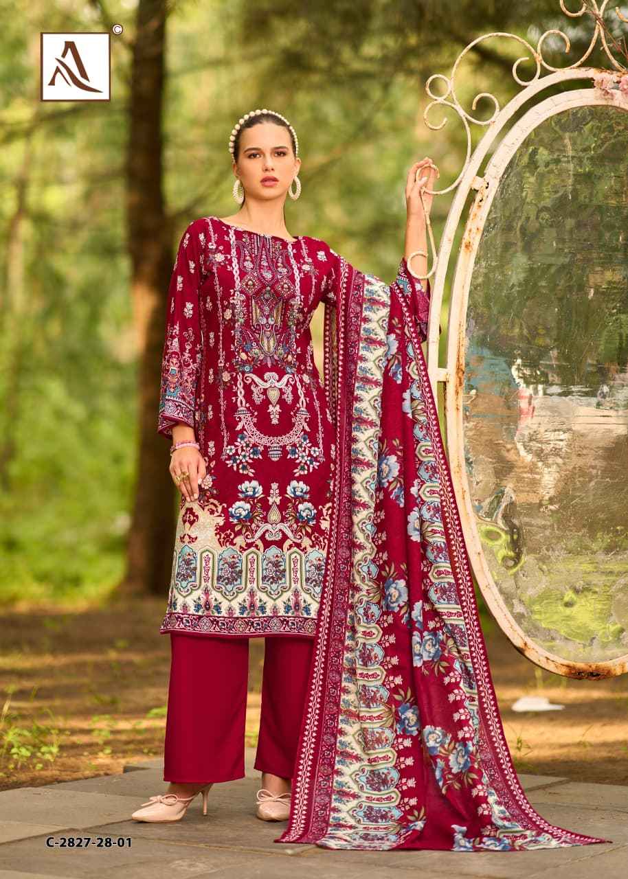 ALOK TAHIRA-3 HEAVY VISCOSE RAYON PRINT WITH EMBROIDERY DRESS MATERIAL AT WHOLESALE PRICE