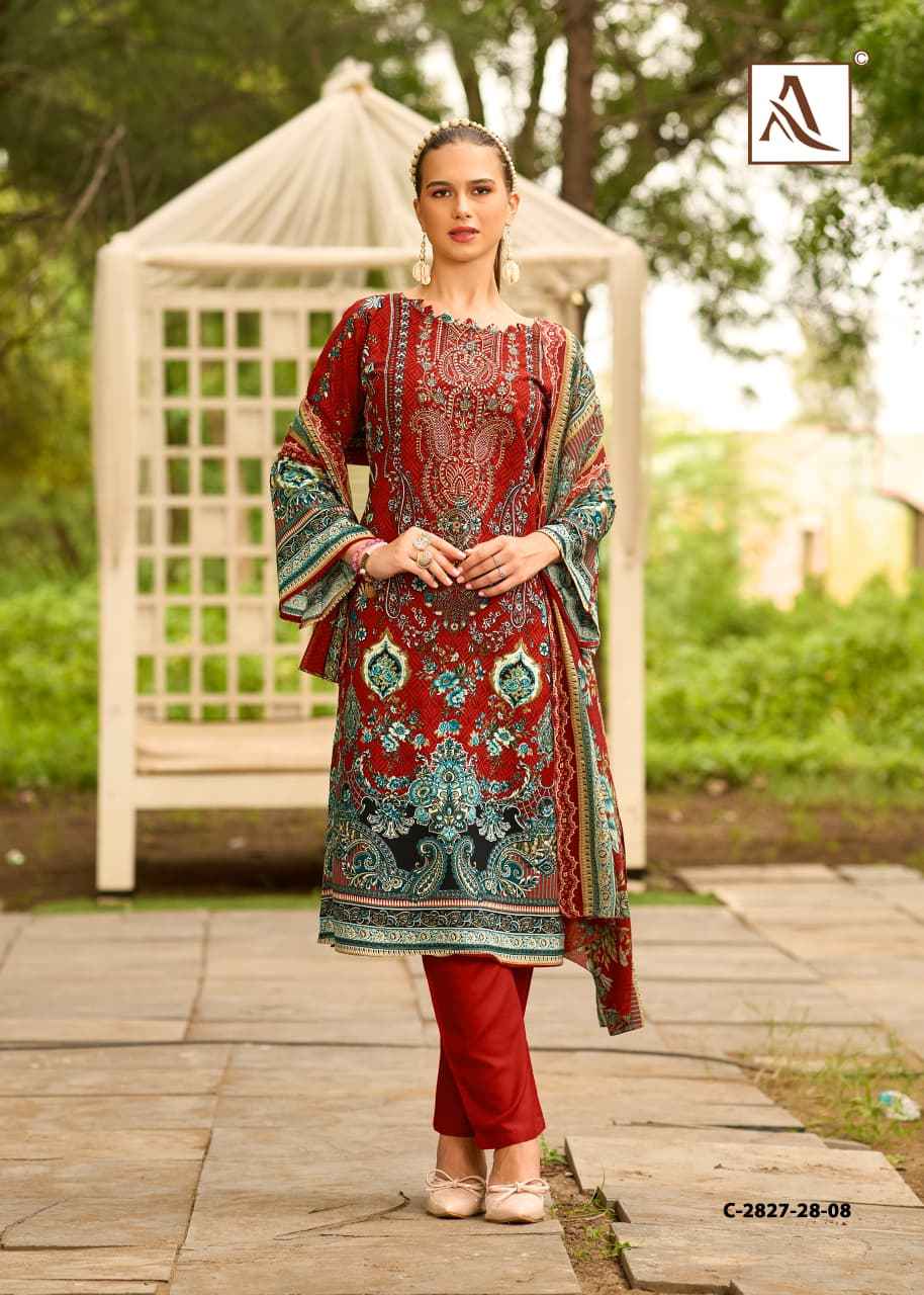 ALOK TAHIRA-3 HEAVY VISCOSE RAYON PRINT WITH EMBROIDERY DRESS MATERIAL AT WHOLESALE PRICE