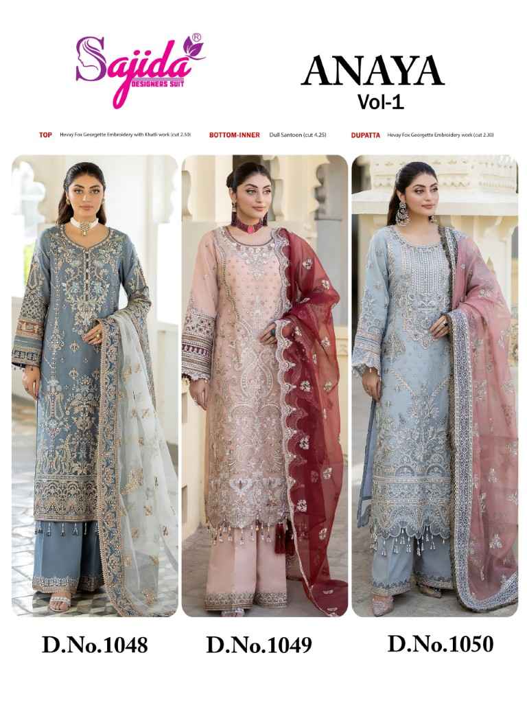 ANAYA-VOL-01 GEORGETTE HEAVY EMBROIDERED DRESS MATERIAL AT WHOLESALE PRICE