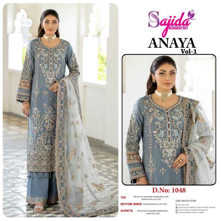 ANAYA-VOL-01 GEORGETTE HEAVY EMBROIDERED DRESS MATERIAL AT WHOLESALE PRICE