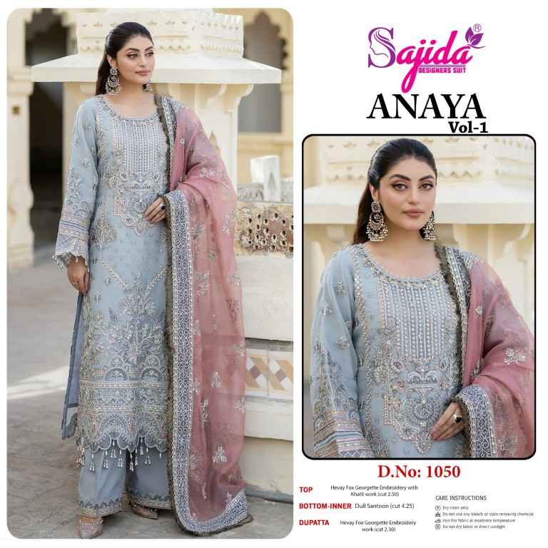 ANAYA-VOL-01 GEORGETTE HEAVY EMBROIDERED DRESS MATERIAL AT WHOLESALE PRICE