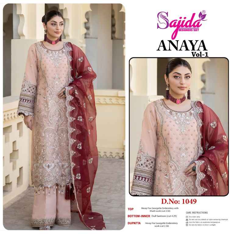 ANAYA-VOL-01 GEORGETTE HEAVY EMBROIDERED DRESS MATERIAL AT WHOLESALE PRICE
