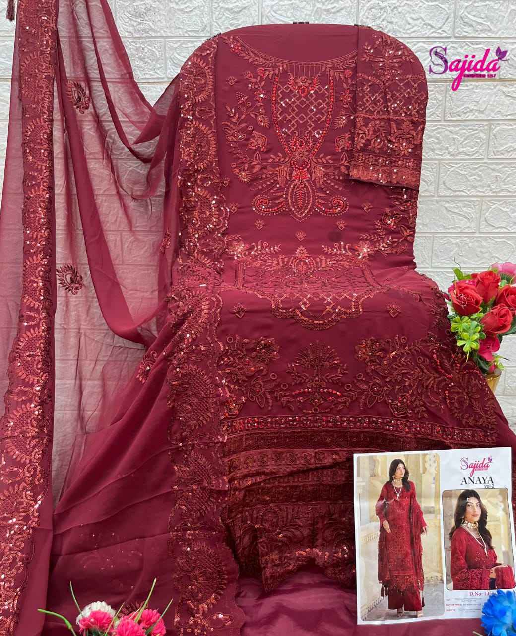 ANAYA-VOL-2 GEORGETTE HEAVY EMBROIDERED DRESS MATERIAL AT WHOLESALE PRICE