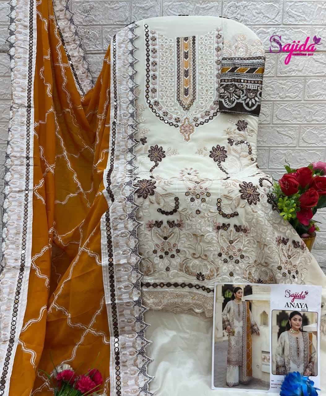 ANAYA-VOL-2 GEORGETTE HEAVY EMBROIDERED DRESS MATERIAL AT WHOLESALE PRICE
