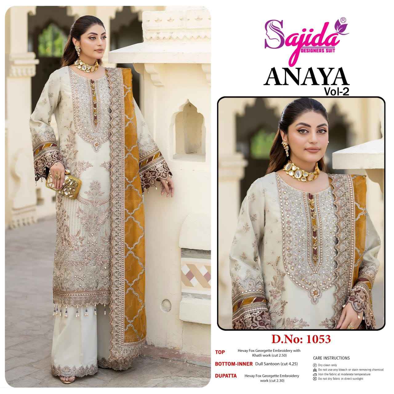 ANAYA-VOL-2 GEORGETTE HEAVY EMBROIDERED DRESS MATERIAL AT WHOLESALE PRICE