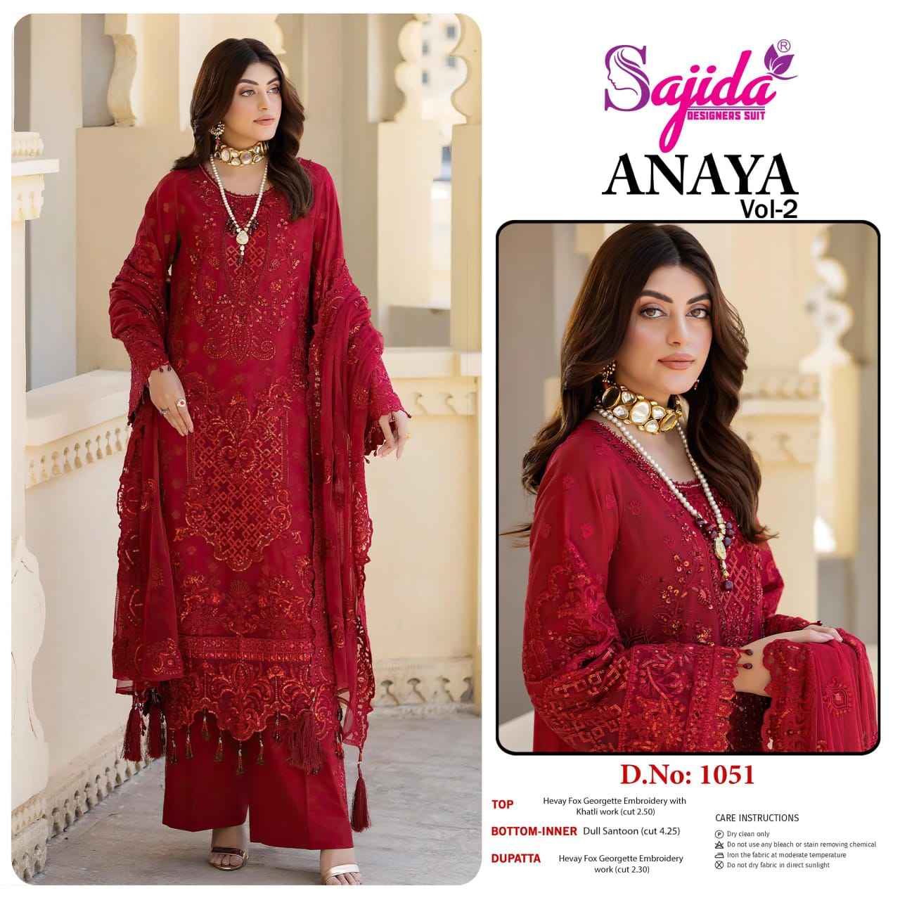 ANAYA-VOL-2 GEORGETTE HEAVY EMBROIDERED DRESS MATERIAL AT WHOLESALE PRICE