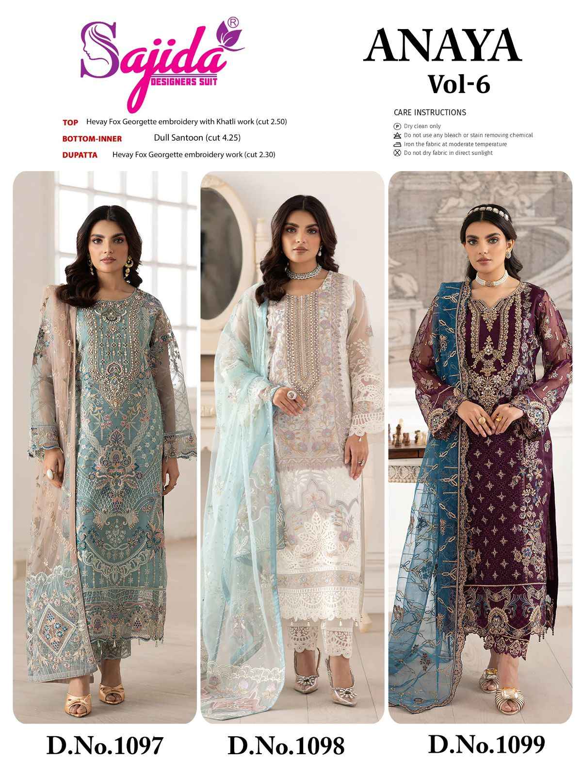 ANAYA-VOL-6 GEORGETTE WITH HEAVY EMBROIDERED DRESS MATERIAL AT WHOLESALE PRICE