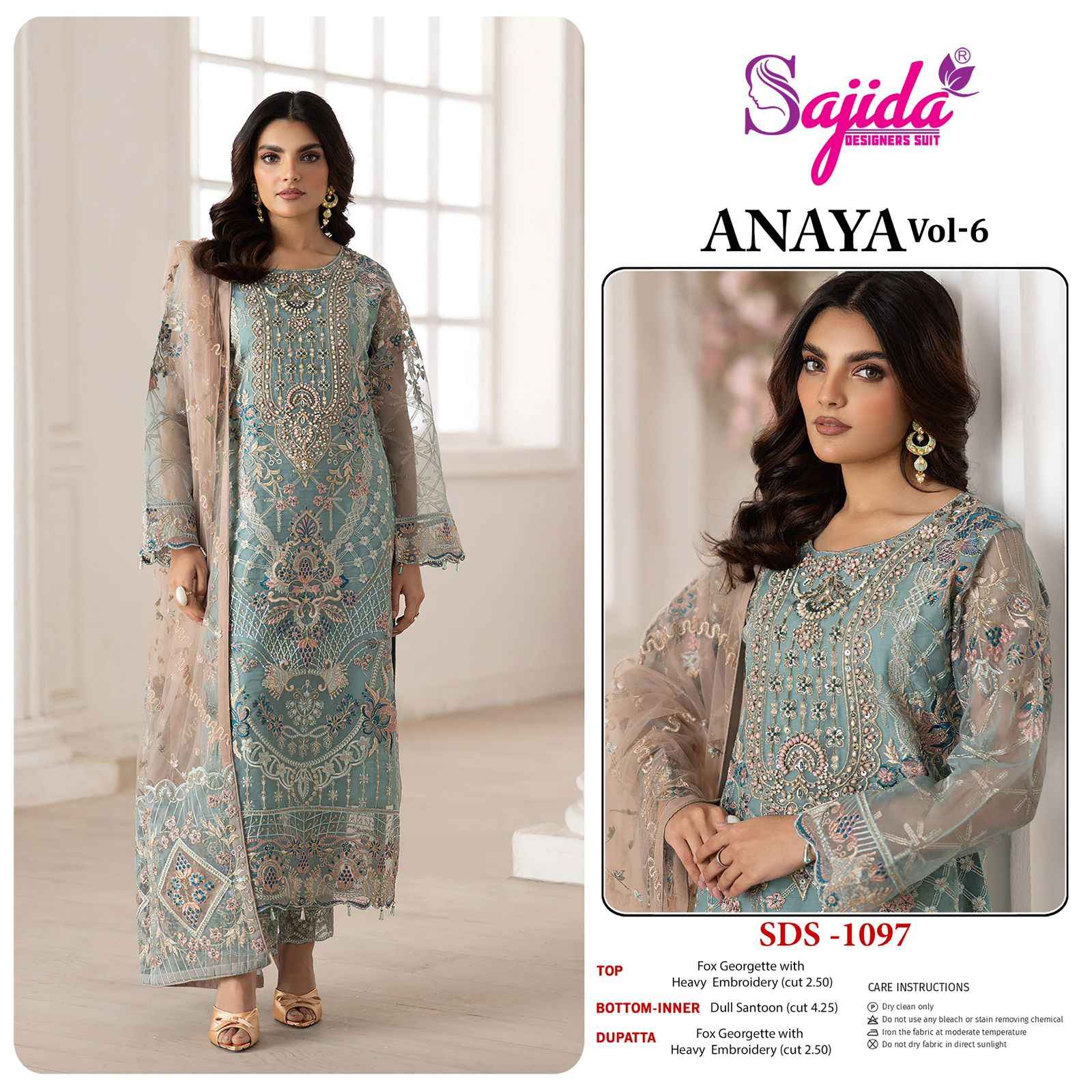 ANAYA-VOL-6 GEORGETTE WITH HEAVY EMBROIDERED DRESS MATERIAL AT WHOLESALE PRICE
