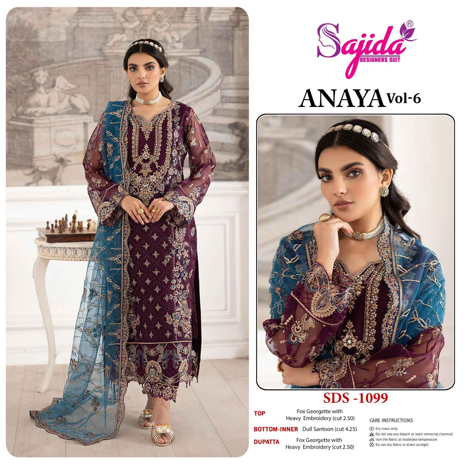 ANAYA-VOL-6 GEORGETTE WITH HEAVY EMBROIDERED DRESS MATERIAL AT WHOLESALE PRICE