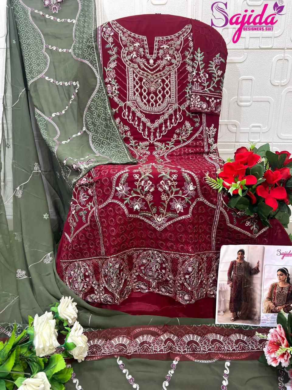 SAJIDA ANAYA VOL-7 GEORGETTE WITH HEAVY EMBROIDERED DRESS MATERIAL AT WHOLESALE PRICE