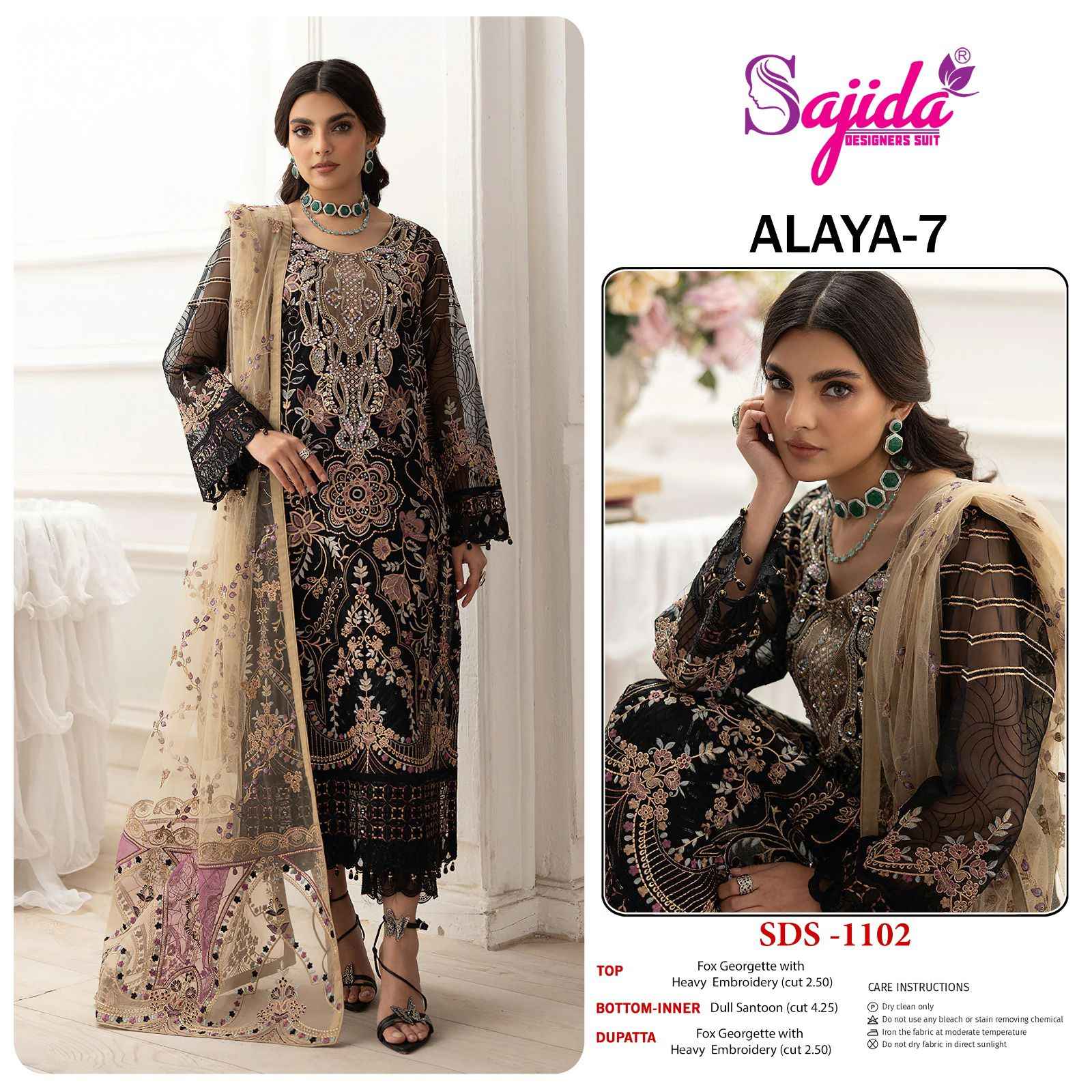 SAJIDA ANAYA VOL-7 GEORGETTE WITH HEAVY EMBROIDERED DRESS MATERIAL AT WHOLESALE PRICE