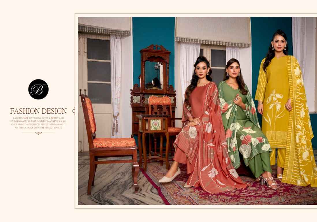 BELLIZA BETAAB PURE MODAL VISCOSE MUSLIN DRESS MATERIALFOIL PRINTED  AT WHOLESALE PRICE