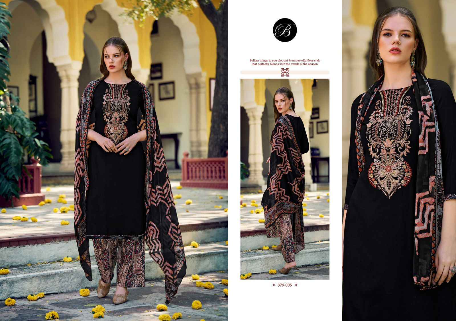BELLIZA RUHANIYAT PURE VISCOSE RAYON EMBROIDERY DRESS MATERIAL AT WHOLESALE PRICE