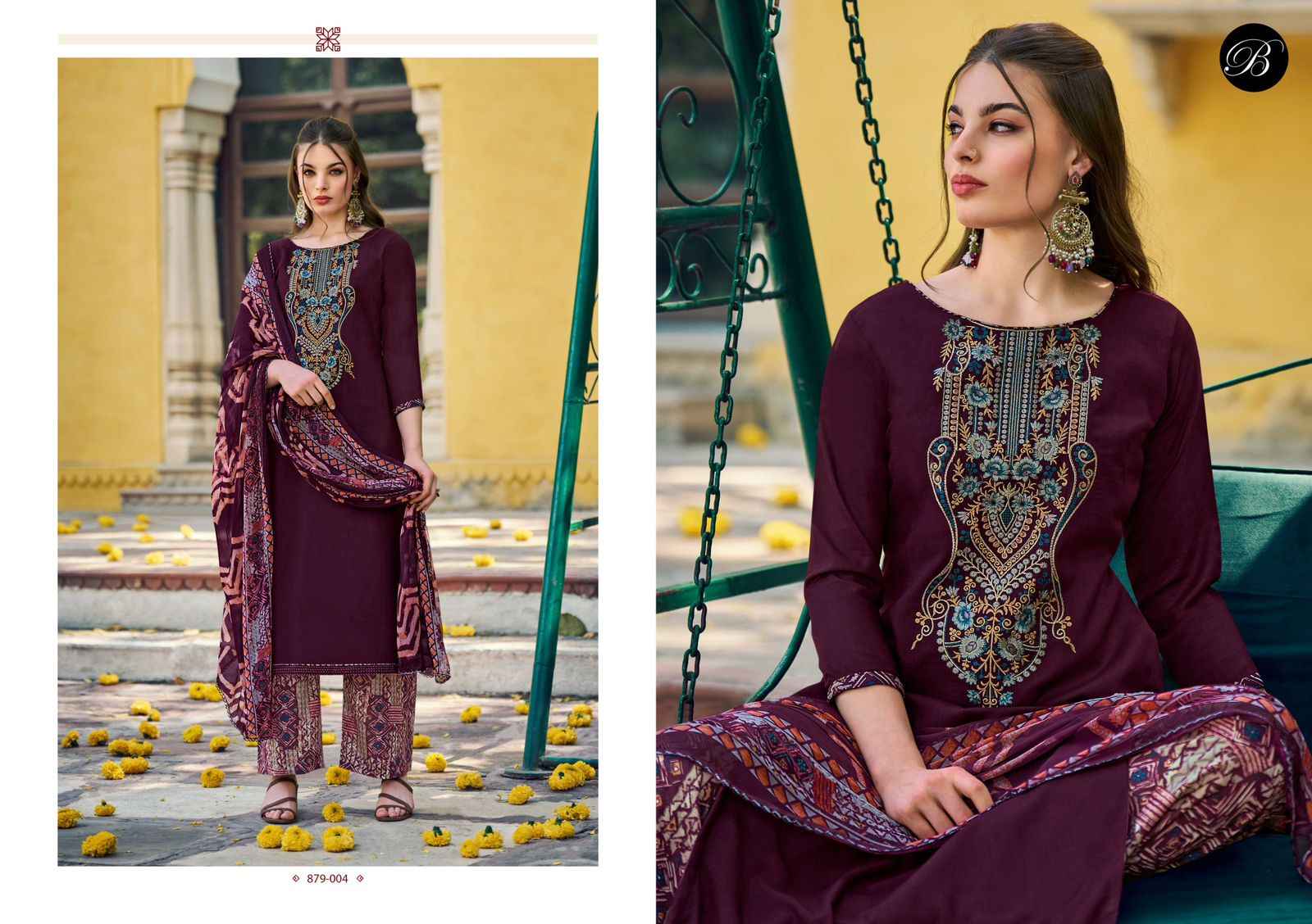 BELLIZA RUHANIYAT PURE VISCOSE RAYON EMBROIDERY DRESS MATERIAL AT WHOLESALE PRICE