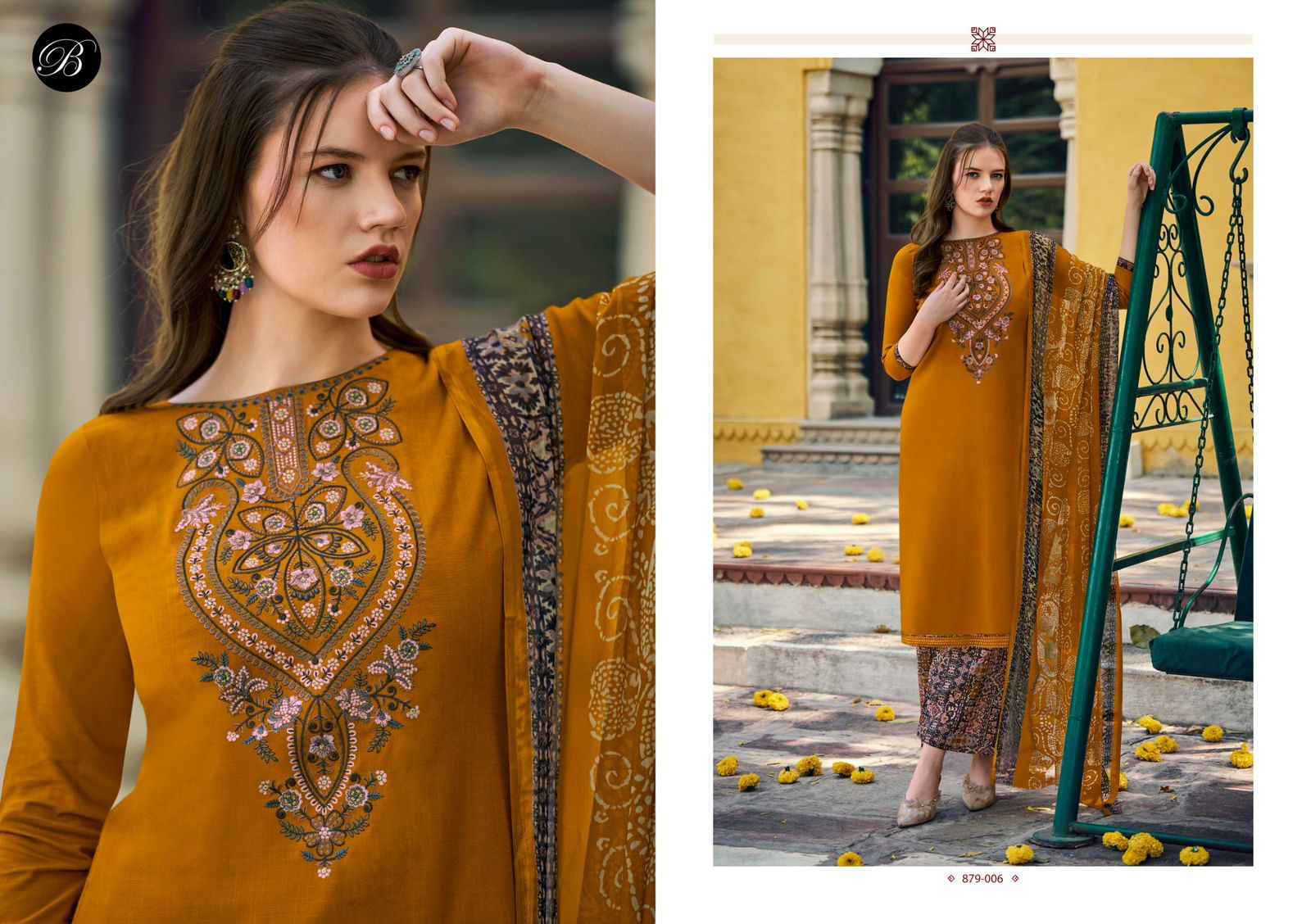 BELLIZA RUHANIYAT PURE VISCOSE RAYON EMBROIDERY DRESS MATERIAL AT WHOLESALE PRICE