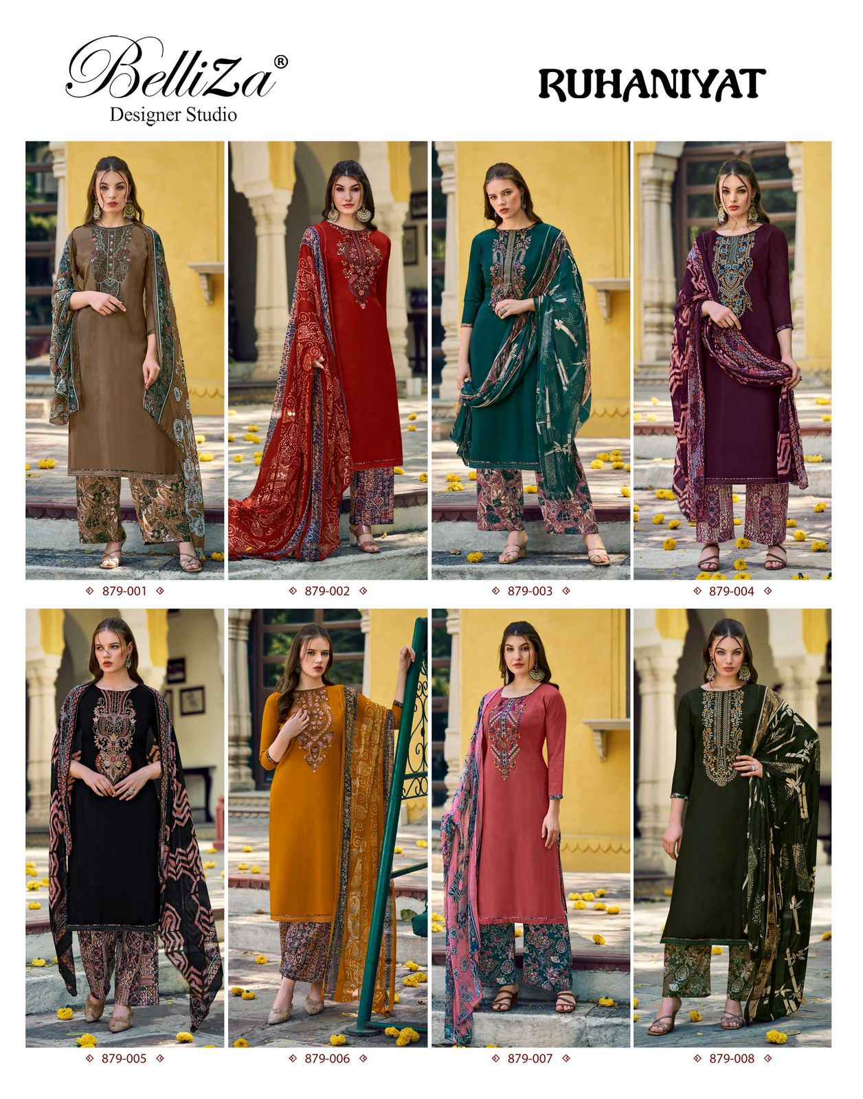 BELLIZA RUHANIYAT PURE VISCOSE RAYON EMBROIDERY DRESS MATERIAL AT WHOLESALE PRICE