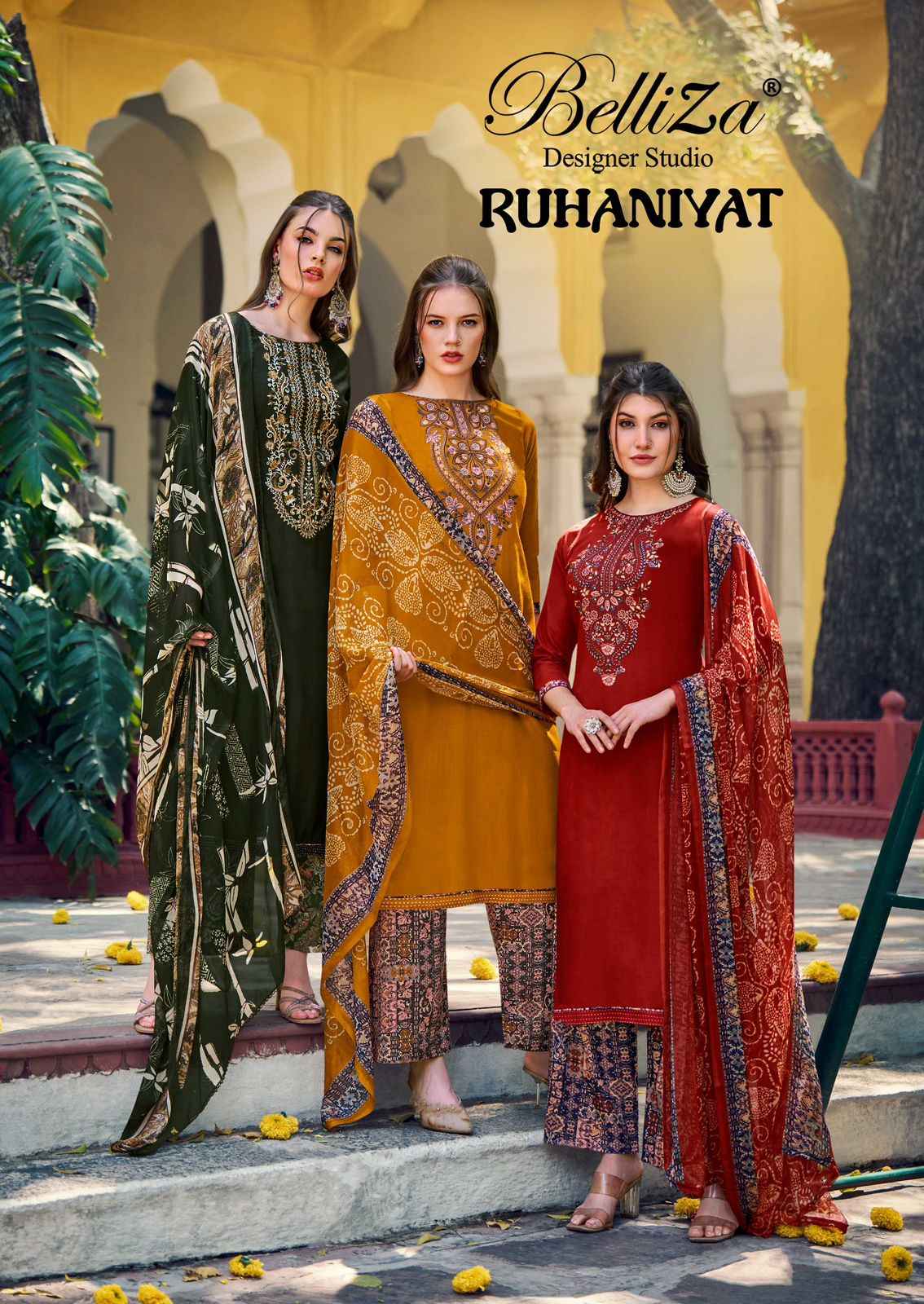BELLIZA RUHANIYAT PURE VISCOSE RAYON EMBROIDERY DRESS MATERIAL AT WHOLESALE PRICE
