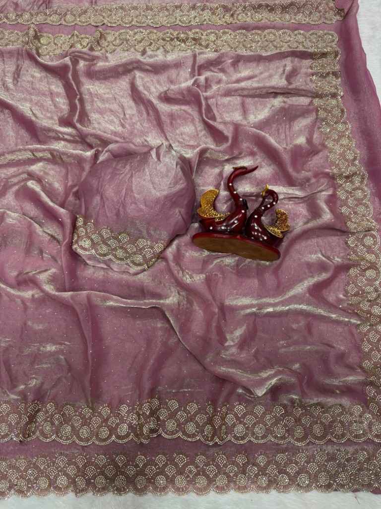 SPACE SILK ORIGINAL JARKHAN DIAMOND WORK SAREE AT WHOLESALE PRICE
